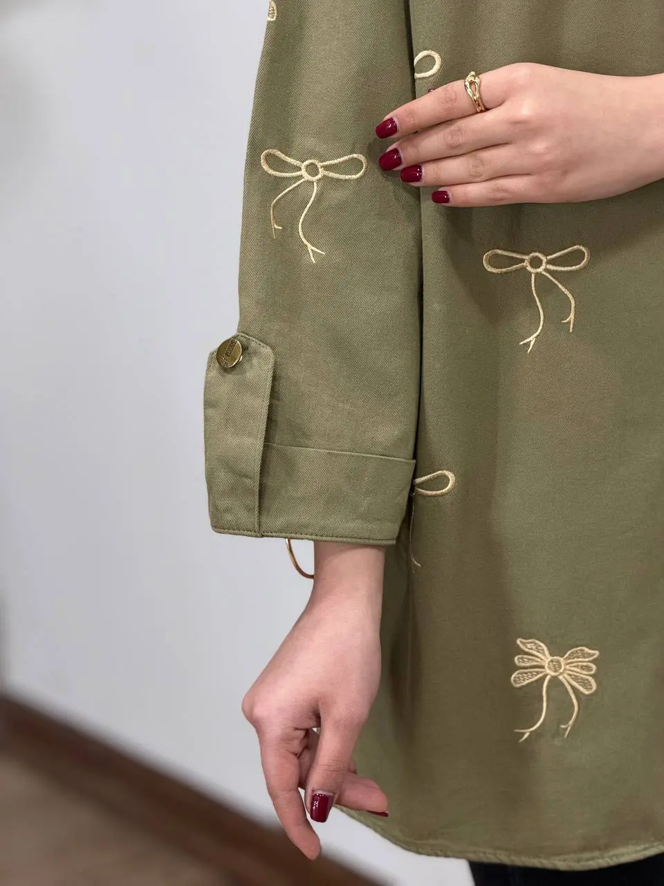 مانتو کتان گلدوزی آیسو ویولت